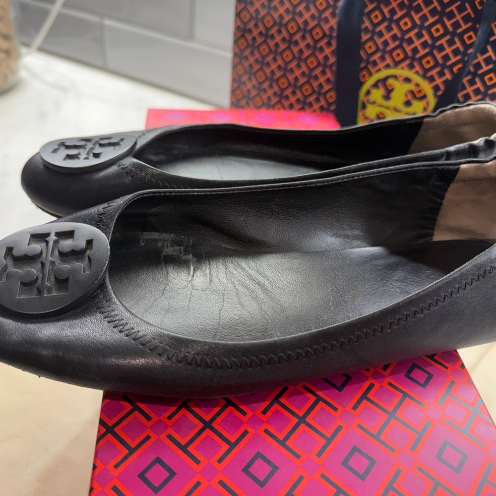 Tory Burch Minnie Travel ballet Black Flats